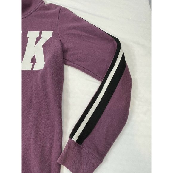 Victoria’s Secret PINK Half Zip Pullover Logo Purple Sweatshirt - Size M EUC - Picture 3 of 7